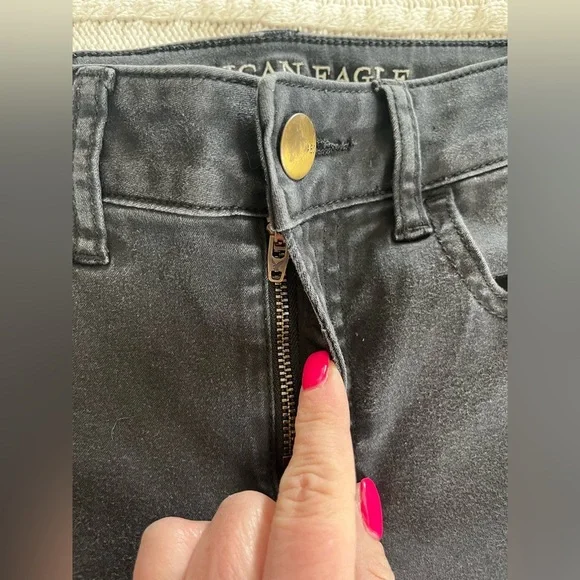 American Eagle Black Stretch Jeggings Women’s Size 0 Long - Picture 14 of 15